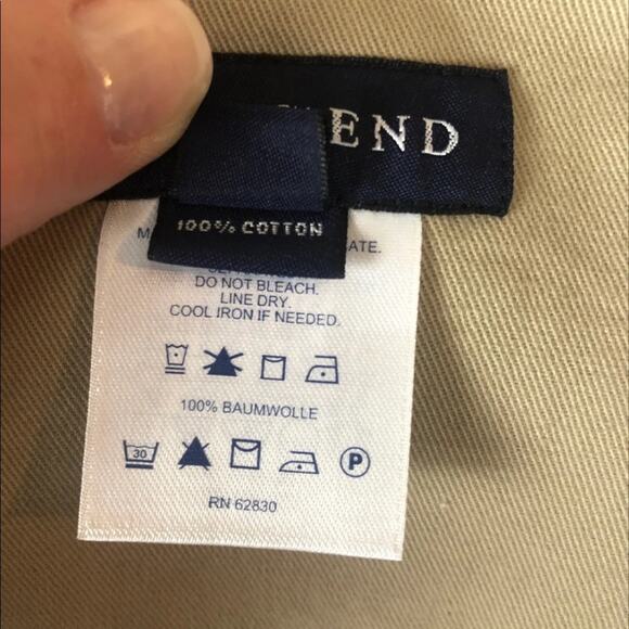 Barn coat stand collar patch elbow Khaki Lands' End 100% cotton 44 R - Picture 9 of 16